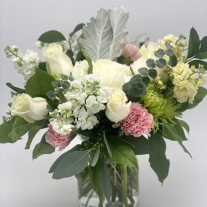 Soft Whites and Pinks Vase Arrangement